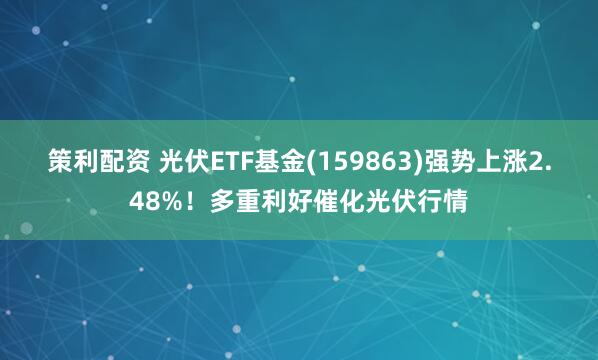 策利配资 光伏ETF基金(159863)强势上涨2.48%！多重利好催化光伏行情